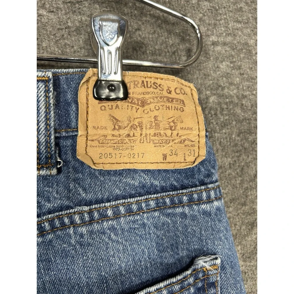 Vintage Levis Jeans Mens 34x31 (Fits 32x30) Orange Tab 517 Bootcut Made in USA
